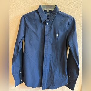 Polo by Ralph Lauren girls navy  Blue long sleeve Shirt size 8 button